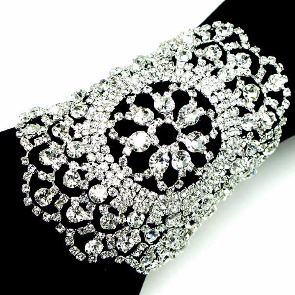 Wide Unique Crystal Bracelet Made well
